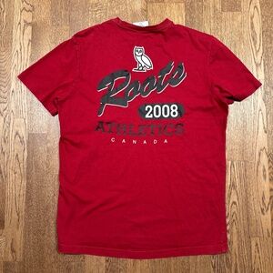 OVO x Roots October's Very Own Drake Owl 2008 Athletics Red T Shirt Mens Small